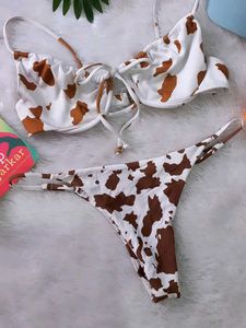 Moo-moo Print Sexy Bikini Set 👙 🐄