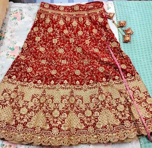 Rani pink Embroidered Lehenga Choli