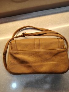 Tan Leather Crossbody Bag with Tassel
