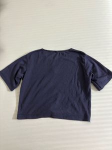 Navy Blue Cropped T-Shirt