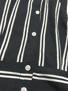 Striped Collared Button-Up Top