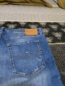 Stylish Distressed Blue Jeans