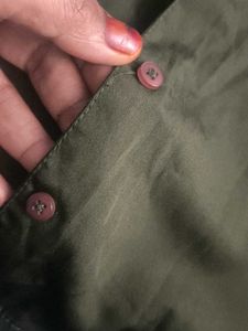 Olive Green Button-Up Shirt