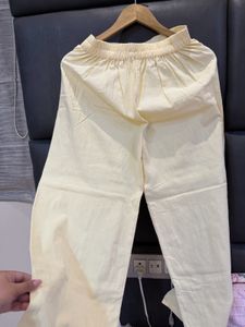 High Waisted Yellow Linen Pants