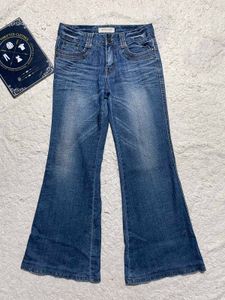 Flared Blue Denim Jeans