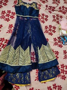 Designer Blue palazzo jacket set