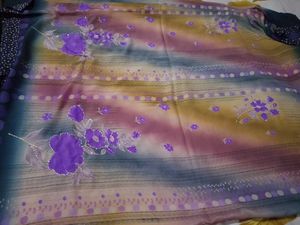 Printed (Worked) Saree With Unstitched Blouse