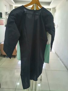 Elegant Black Kurta with Floral Embroidery Cordset