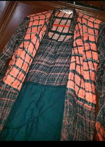 Stylish Long Kurti with Jacket attach