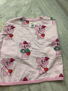 Cute Pink Elephant Long Sleeve Top