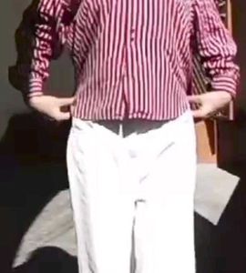 Chic Striped Button-Up Shirt🍉
