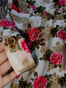 Floral Print Ethnic Gown