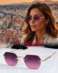 Cartier Rimless Hexagonal Sunglasses