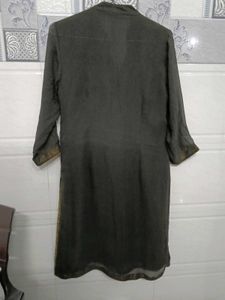 Elegant Black Kurti with Copper Embellish