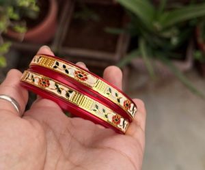 Beautiful Red &amp; Gold Bangles