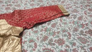 Red &amp; Gold Brocade Blouse