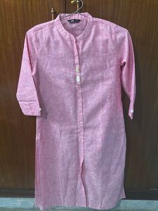 Pink Linen Kurta