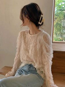 Elegant Lace Blouse with Puff Sleeves