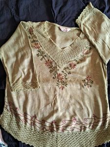 Its a Green Neck Embroidery Top