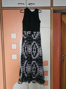 Stylish Black &amp; White Maxi Dress