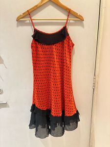 Chic Polka Dot Spaghetti Strap Dress