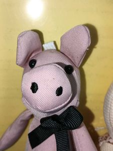 Cute Pig &amp; Bunny Plush bag tags
