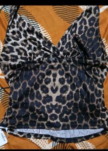 price drop🔥Leopard Print Halter Neck Top