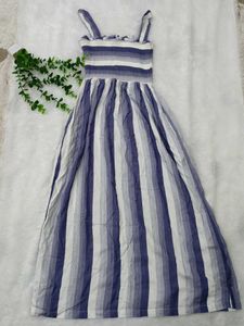 Blue Striped Maxi Dress with pockets