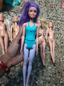 Single purple hair barbie doll