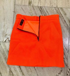 Bright Orange Mesh Skirt