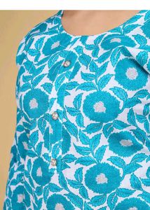 Elegant Blue Printed Kurta Set