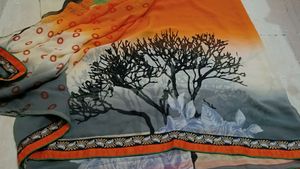 Abstract Print Saree