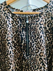 Leopard Print Short Sleeve Dress