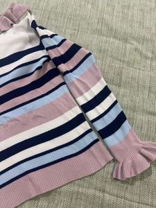 Striped Off-Shoulder Ruffle Top