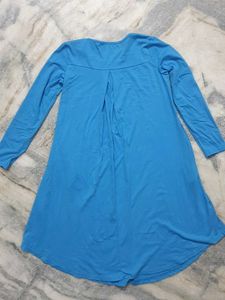 👗Blue Long Sleeve Casual Dress