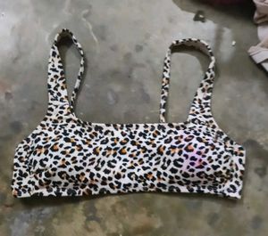 Leopard Print Bikini Top
