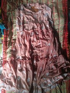 Elegant Paisley Print Tiered Ethnic Gown