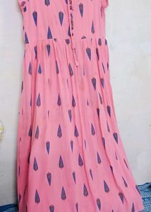 Pink Printed Maxi Dress