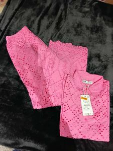 Chic Pink Eyelet Co-ord Set
