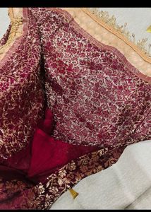 Exquisite Maroon &amp; Gold garara Set