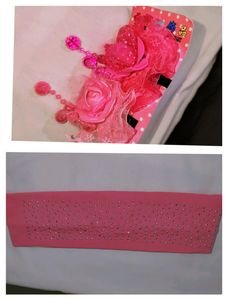 Pink Rhinestone Headband & Clip Set
