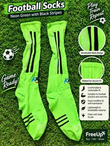 Neon Green & Black Football Socks ⚽💚