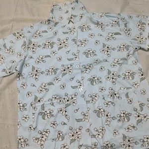 Blue Floral Print Kurta