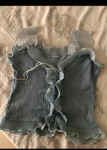 Cute Ruffle Trim Top