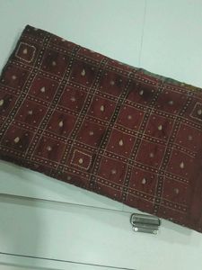 Maroon Silk Saree with Intricate Embroidery