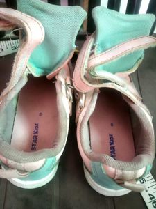 Pink &amp; Grey Velcro Sneakers