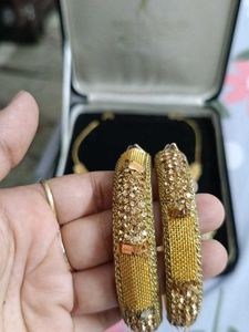 Gold Necklace and Earring Set
