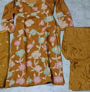 Embroidered Kurta Set with Dupatta