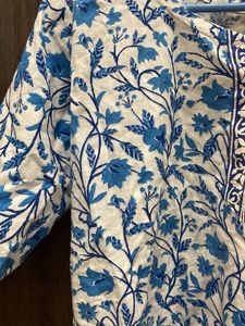 Blue Floral Print Kurta
