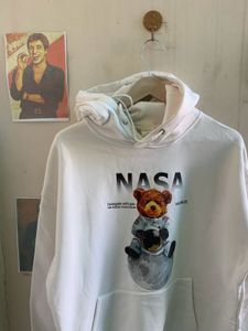 White NASA Bear Hoodie